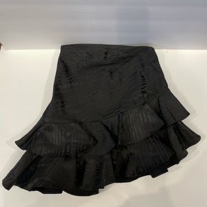 Zara black asymmetric ruffle skirt